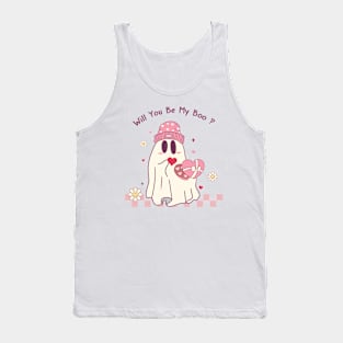 Will You Be My Boo? Cute Ghost Love Tank Top